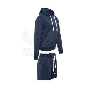 New Arrived Custom Embroidered Logo <b>Women</b> Hooded High Street Durable Cotton Material Breathable Eco-Friendly 2-Piece <b>Shorts</b> Set - Product Image 2