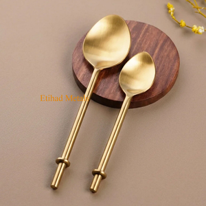 Ensemble de 3 couteaux à fromage anciens, manche en acier inoxydable, couverts en acier inoxydable doré 4 pièces - Product Image 6