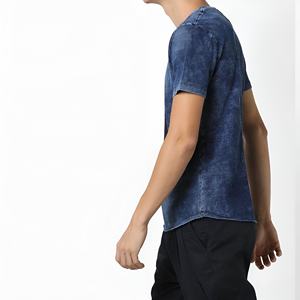 Camiseta Personalizada para Hombre, Talla Grande, 100% Algodón, Tejido Grueso, Detalle de Parche, 260 g/m², Estilo Urbano, Retro, Lavado, Lisa - Product Image 2