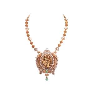 Collier festif Kundan avec émail rubis plaqué or, ensemble de bijoux traditionnels, collier tendance Gajaah en argent sterling 925 - Product Image 2