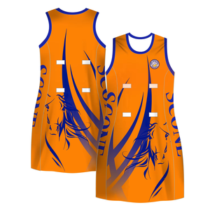 Hot Sale OEM Service Breathable Nylon Anti-Bacterial Netball Uniform <b>Dress</b> Adults Sleeveless Bibs 3D Pattern Printed Digital - Product Image 1