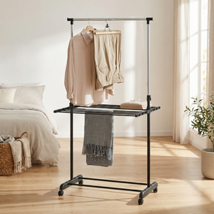 MIT DIY Porte-vêtements moderne en métal, séchoir à linge portable, extensible, meuble de rangement domestique, meilleur porte-manteau OEM autoportant en fer - Product Image 1