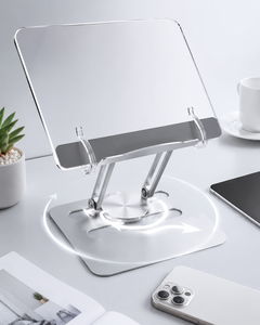 New Modern Adjustable Foldable Customizable for Easy Assembly Home Office Transparent <b>Rotatable</b> Acrylic Book Laptop Stand - Product Image 3