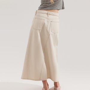 Falda Midi Formal para Mujer, Diseño Plisado Recto, Transpirable, de Poliéster, Lavado Denim, Sólida, Ligera, con Protección UV - Product Image 5