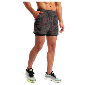 Shorts de sport en toile pour homme, taille mi-haute, avec fermeture élastique, respirants et à séchage rapide, poches, couleurs/logo personnalisables, écologiques - Product Image 4