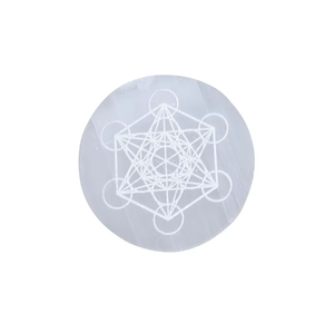 Plaque de charge en sélénite naturelle avec symbole de Metatron pour la guérison par le Reiki, vente en gros de plaques de charge en sélénite, cristal en gros - Product Image 6