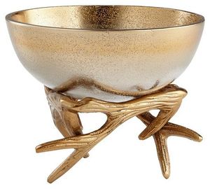 Golden Antler Base <b>Metal</b> <b>Bowl</b> Handcrafted Polished Eco-Friendly Lightweight Decorative Serving <b>Bowl</b> for Gifting Home Decorating - Product Image 1