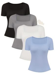 Fournisseurs de prix d'usine bon marché, t-shirts en coton 100% personnalisés, collection de t-shirts décontractés pour femmes, fabrication au Bangladesh - Product Image 2