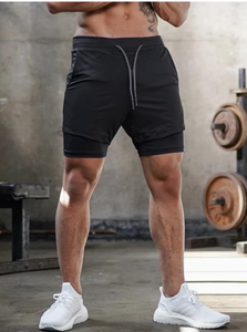 <b>Men</b> s Premium Performance <b>Compression</b> Double Layer Gym <b>Shorts</b> with Built-In Inner Liner for Running Training Fitness Workout - Product Image 3