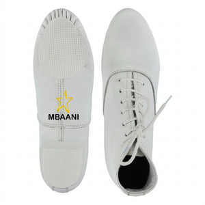MBAANI Chaussures de danse jazz rouges en PU à talon plat unisexe à lacets - Product Image 6