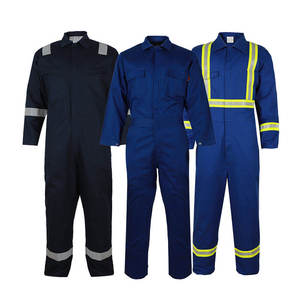 <b>Men</b> Cotton Hi Vis Reflective Work <b>Overalls</b> Red Blue Industrial Safety Uniform Jumpsuit - Product Image 2