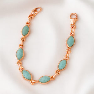 Bracelet en amazonite, bracelet en argent sterling 925, plaqué or jaune et or rose, bracelet bohème fait main, bracelet en pierre verte, cadeau - Product Image 2