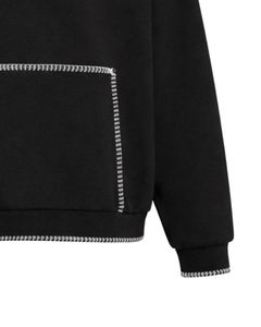 Sudadera con Capucha Negra Oversize para Hombre, con Bolsillo Canguro, Estilo Urbano, Gruesa, Informal, para Invierno, Fabricante OEM - Product Image 6