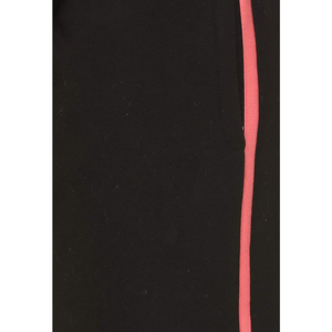 Ensemble de survêtement noir à capuche pour femmes, avec bordure rose, sweat-shirt à fermeture éclair sur toute la longueur et pantalon à poches latérales, vêtements décontractés d'automne - Product Image 5