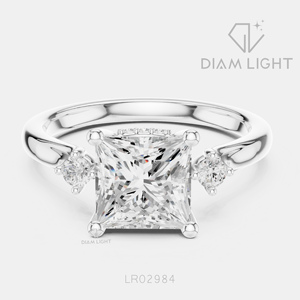 Anillo de Diamante Cultivado en Laboratorio con Corte Princesa de 2.15CT, Certificado IGI, Oro Blanco de 14K, Color F+, Claridad VS+, Anillo de Compromiso o Aniversario, Ideal para Regalo - Product Image 1