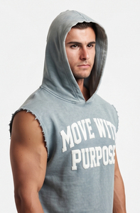 Chaleco con Capucha Estampado para Gimnasio y Fitness para Hombre, 100% Algodón Poliéster, Camiseta sin Mangas con Capucha para Hombre, Chaleco Estampado para Ejercicio y Entrenamiento para Hombre - Product Image 3