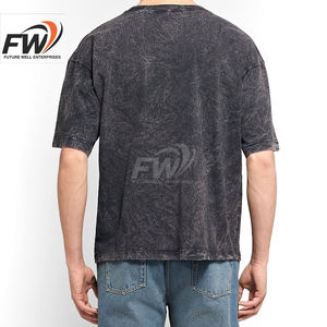 T-shirts délavés à l'acide de la meilleure qualité pour hommes, en coton et polyester, coupe ajustée légère, vente en gros - Product Image 3