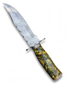 Handcrafted Patterned Steel Clip-Profile Utility <b>Craft</b> <b>Tool</b> Marbled Handle Executive Display Piece - Product Image 2