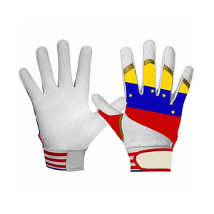Bigwood Sports Blue Leather Batting <b>Gloves</b> Breathable Lightweight Split Finger Baseball Training <b>Gloves</b> Adjustable Adult Xxl - Product Image 2