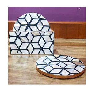 Sous-verre en nacre au design exclusif, fait main, mosaïque moderne en nacre, sous-verre à thé, prix de gros - Product Image 2