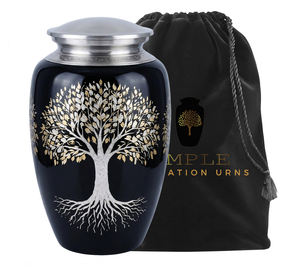 Urne funéraire pour adulte AMPLE DECOR Tree Life - Urne commémorative en aluminium faite à la main, 10 pouces, capacité de 220 pouces cubes, design haut de gamme - Product Image 3