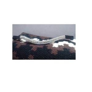 Bandas para cejas de 5 filas de cuero genuino de calidad superior con perla blanca AB Cadena de cristal Diseño en forma de onda Productos para caballos de varios tamaños - Product Image 1