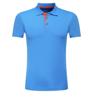 Polo à manches courtes bleu pour homme, couleur unie, décontracté, tricoté en piqué, boutonné, coupe classique - Product Image 1