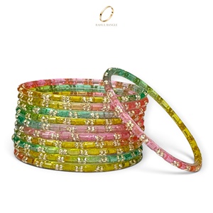 Pulseras de Cristal Multicolor Estilo Kashmiri con Diseño de Gotas de Lluvia, Bañadas en Oro, para Mujeres, Ideales para Festivales y Bodas, Venta al Por Mayor - Product Image 1