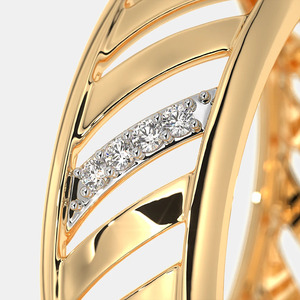 Bague de mariage de luxe en or jaune 14 carats avec diamants taillés ouverts pour homme, bague d'anniversaire en or fin - Product Image 2