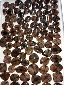 Cuarzo chiastolita natural, cabujón de piedra preciosa suelta, de alta calidad, con base plana, para colgantes de joyería de plata. - Product Image 2