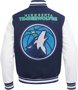 Chaqueta Bomber Bordada de los New York Knicks, 100% Transpirable, de Secado Rápido, Blanca y Azul, con Mangas de Cuero y Ribete en Contraste, Clásica Deportiva para Adultos - Product Image 6