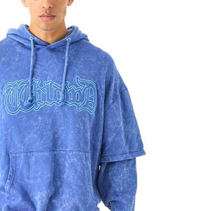 Sweat-shirt à capuche pour homme, vert fluo uni, en molleton bouclette, décontracté, pour l'automne, avec poches, coupe classique, tricoté, respirant - Product Image 3