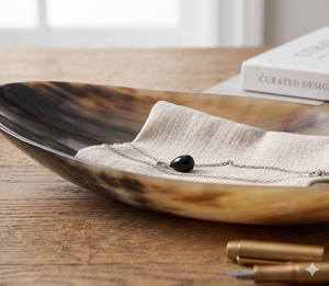 Cuenco de Cuerno de Búfalo Natural Tallado a Mano de Lujo |   Tazón Ecológico de Plástico Orgánico para Ensaladas y Frutas |   Decoración Vintage para el Hogar con Acabado Pulido - Product Image 3