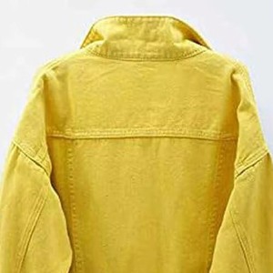 Chaqueta vaquera azul desgastada de gran tamaño para mujer, estilo casual urbano, abrigo de mezclilla con botones de algodón, transpirable y ligero, tipo blusón, OEM - Product Image 5