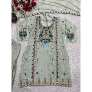 ชุดปาร์ตี้ออกแบบโดยดีไซเนอร์ของผู้หญิงชุดยอดนิยม doti salwar dupatta - Product Image 2