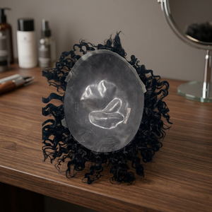 วิกผมแท้ชนิดผมมนุษย์  ความหนาแน่น 130% ผมอินเดียแท้  แบบผมหยิก  แสกกลาง  ผูกด้วยมือ 100%  ปมมองไม่เห็น - Product Image 4