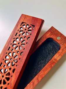 Quemador de Bakhoor de Madera de Lujo Hecho a Mano para Aromaterapia y Meditación, con Tapa de Corte Geométrico, Estilo Antiguo, Porta Incienso Oud - Product Image 3