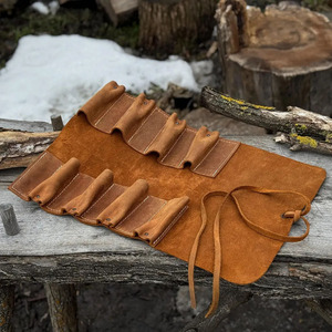 Premium leather <b>tool</b> <b>roll</b> organizer bags wholesale supplier OEM custom handmade portable storage export in wholesale price - Product Image 4