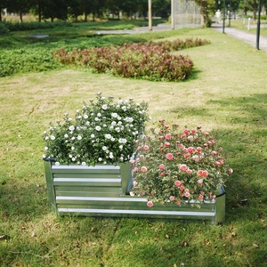 Cama de jardín elevada estilo escalera de acero galvanizado con recubrimiento en polvo Caja de plantas elevadas para exteriores para uso doméstico Macetas y jardineras - Product Image 2