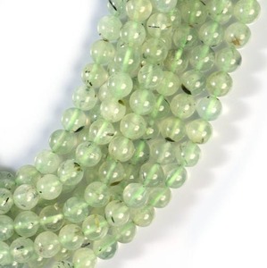 Cuentas redondas lisas de prehnita natural de 4 mm, 6 mm, 8 mm, 10 mm, hilo de cuentas de prehnita sueltas para pulseras y collares, venta al por mayor para fabricantes. - Product Image 1