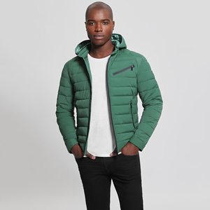 Chaquetas para hombre, chaqueta acolchada para hombre, de alta calidad, ligera, térmica, con capucha y cuello alto, a prueba de viento - Product Image 2