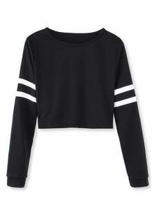 Sweat-shirt pour femme au design minimaliste, uni, teint, manches longues, col rond, coupe confortable, à porter tous les jours, essentiel pour la mode d'automne, pull - Product Image 6