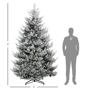 Albero di Natale Pre-Illuminato 210 cm, 1939 Punte, Apertura Automatica, Base in Acciaio Verde, Effetto Neve, Albero Pieghevole, Materiale PE PVC a Temperatura Calda - Product Image 3