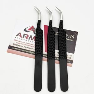 Pinzas de Aislamiento Curvas Ecológicas, de Acero Inoxidable Sostenible, Punta Plateada, Antimagnéticas, Duraderas, para Extensión de Pestañas - Product Image 5