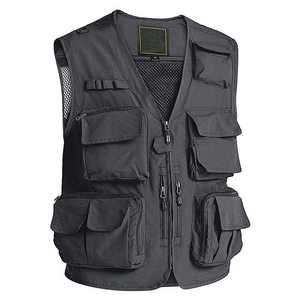 Chaleco de Trabajo Reversible Transpirable Informal de Verano para Hombre, Cuello en V, Múltiples Bolsillos, Poliéster, Uso en Exteriores, Ajustable, de Secado Rápido - Product Image 5