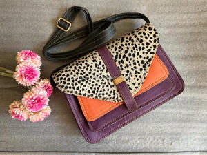 Sac à bandoulière en cuir de fourrure imprimé animal recyclé de style occidental Sac à main en cuir de haute qualité Sac à bandoulière latéral coloré pour femmes - Product Image 3