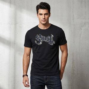 Camiseta Nueva 2025 Unisex de Punto con Cuello Redondo, Corte Regular, Lisa, con Estampado de Letras de la Banda Ghost, Estilo Grunge Hip Hop de Verano, 100% Algodón - Product Image 5