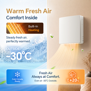 Unité ERV sans conduit 200V 300W, récuperateur d'air chauffant, contrôle intelligent Tuya, système de ventilation domestique <span class=keywords><strong>VMC</strong></span> à double flux et pression positive - Product Image 2
