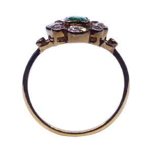 Gemvanity R992 Plaqué Or 14K Luxe Tibétain Bouddhiste Classique Sertissage Canal Émeraude Taille Brillant Unisexe Fiançailles Mariage - Product Image 4