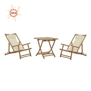 Juego de comedor moderno de bambú respetuoso con el medio ambiente, mesa y silla de Color Natural, cocina, patio, decoración de jardín para el hogar, uso de eventos de estilo asiático - Product Image 3